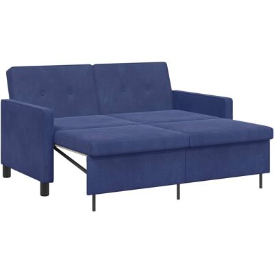 VIDAXL Divano Letto Blu Polizia Tessuto VIDAXL Divano Letto Blu Polizia Tessuto