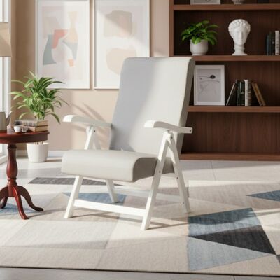 MAURY'S Poltrona Caprera Regolabile 4 Posizioni In Legno Di Faggio Bianco E Tessuto Grigio – Comfort E Versatilità MAURY'S Poltrona Caprera Regolabile 4 Posizioni In Legno Di Faggio Bianco E Tessuto Grigio – Comfort E Versatilità