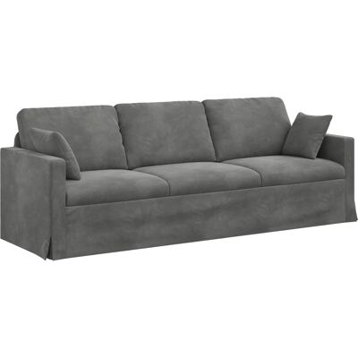 VIDAXL Divano Grigio Scuro 228 X 78 X 80 Cm Velluto VIDAXL Divano Grigio Scuro 228 X 78 X 80 Cm Velluto