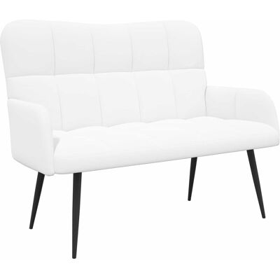 VIDAXL Divano A 2 Posti Bianco 115 X 61 X 87 Cm Tessuto VIDAXL Divano A 2 Posti Bianco 115 X 61 X 87 Cm Tessuto