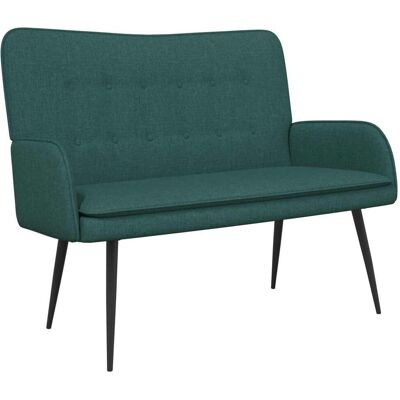 VIDAXL Divano A 2 Posti Verde Scuro 115 X 61 X 87 Cm Tessuto VIDAXL Divano A 2 Posti Verde Scuro 115 X 61 X 87 Cm Tessuto