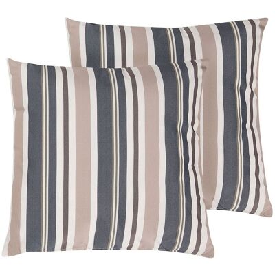 BELIANI Set Di 2 Cuscini Da Giardino Blu E Beige Moderni Con Zip 40 X 40 Cm BELIANI Set Di 2 Cuscini Da Giardino Blu E Beige Moderni Con Zip 40 X 40 Cm