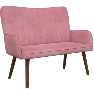 VIDAXL Divano A 2 Posti Rosa 115 X 61 X 87 Cm Velluto VIDAXL Divano A 2 Posti Rosa 115 X 61 X 87 Cm Velluto