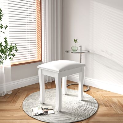 KELLANY Sgabello Vanity Quadrato, Panca Per Trucco In Cotone Ad Alta Elasticità, Sgabello Moderno Imbottito Per Pianoforte Per Stanza Da Trucco, Bagno, Soggiorno, Ottomano, Gamba Curva Bianca KELLANY Sgabello Vanity Quadrato, Panca Per Trucco In Cotone Ad Alta Elasticità, Sgabello Moderno Imbottito Per Pianoforte Per Stanza Da Trucco, Bagno, Soggiorno, Ottomano, Gamba Curva Bianca