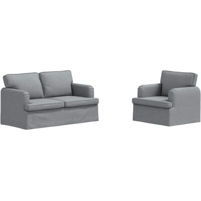 VIDAXL Set Di Divani 2 Pcs Grigio Chiaro 144 X 80 X 85 Cm Tessuto VIDAXL Set Di Divani 2 Pcs Grigio Chiaro 144 X 80 X 85 Cm Tessuto