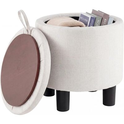 COSTWAY Pouf Contenitore Rotondo, Sgabello Poggiapiedi In Tessuto, Con Coperchio,38 X 38 X 42 Cm COSTWAY Pouf Contenitore Rotondo, Sgabello Poggiapiedi In Tessuto, Con Coperchio,38 X 38 X 42 Cm