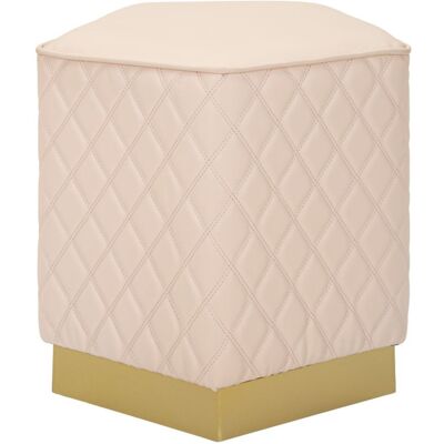 KENDRA HOME Puff Pentagonale Sharon In Eco-pelle Rosa Cipria Con Base Oro KENDRA HOME Puff Pentagonale Sharon In Eco-pelle Rosa Cipria Con Base Oro