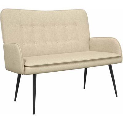 VIDAXL Divano A 2 Posti Crema 115 X 61 X 87 Cm Tessuto VIDAXL Divano A 2 Posti Crema 115 X 61 X 87 Cm Tessuto