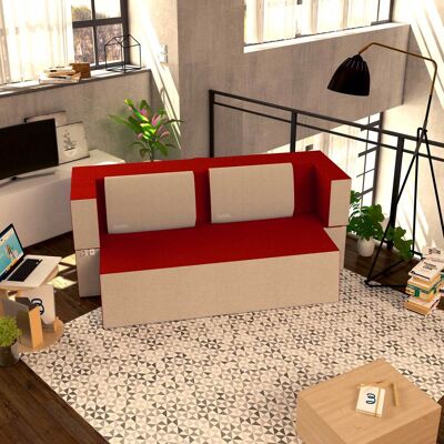 BALDIFLEX Divano Morbido Convertibile In Letto Matrimoniale Color Rosso Cardinale Praticho - BALDIFLEX Divano Morbido Convertibile In Letto Matrimoniale Color Rosso Cardinale Praticho -
