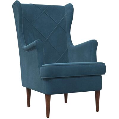 VIDAXL Poltrona Blu Velluto VIDAXL Poltrona Blu Velluto