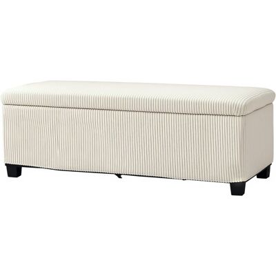 KELLANY Seduta Con Spazio Di Stoccaggio, Panca Imbottita Con Aspetto Corda, Baule Con Gambe In Acciaio, Panca Per Soggiorno, Camera Da Letto, Corridoio 112 X 42 X 40 Cm, Beige KELLANY Seduta Con Spazio Di Stoccaggio, Panca Imbottita Con Aspetto Corda, Baule Con Gambe In Acciaio, Panca Per Soggiorno, Camera Da Letto, Corridoio 112 X 42 X 40 Cm, Beige
