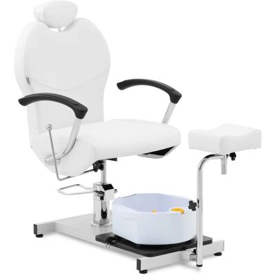 HELLOSHOP26 Poltrona Per Pedicure Con Poggiagambe E Pediluvio Compensato In Pvc Plastica Acciaio Schiuma Sintetica Bianco 140009010 HELLOSHOP26 Poltrona Per Pedicure Con Poggiagambe E Pediluvio Compensato In Pvc Plastica Acciaio Schiuma Sintetica Bianco 140009010