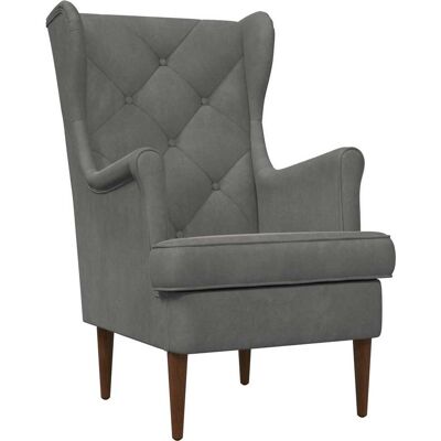 VIDAXL Poltrona Grigio Scuro Velluto VIDAXL Poltrona Grigio Scuro Velluto