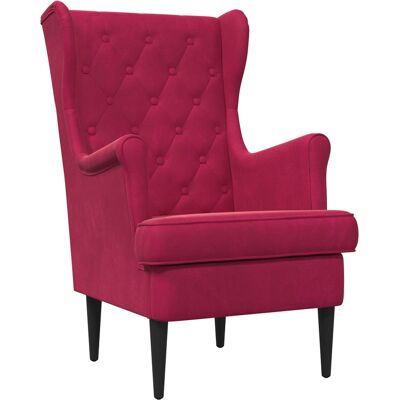 VIDAXL Poltrona Rosso Vino Velluto VIDAXL Poltrona Rosso Vino Velluto