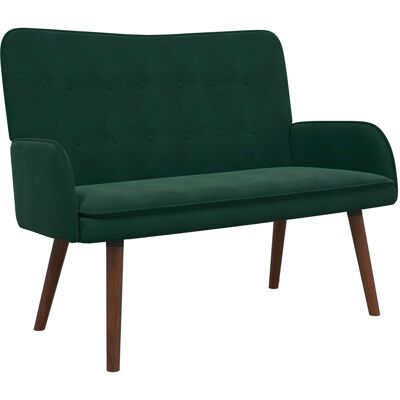 VIDAXL Divano A 2 Posti Verde Scuro 115 X 61 X 87 Cm Velluto VIDAXL Divano A 2 Posti Verde Scuro 115 X 61 X 87 Cm Velluto