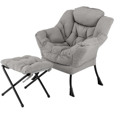 HELLOSHOP26 Poltrona Relax Con Pouf Pieghevole 80 X 74 X 97 Cm Comfort Ottimale Relax Moderno Imbottitura In Sherpa Grigio 200011260 HELLOSHOP26 Poltrona Relax Con Pouf Pieghevole 80 X 74 X 97 Cm Comfort Ottimale Relax Moderno Imbottitura In Sherpa Grigio 200011260