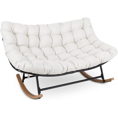 COSTWAY Poltrona Dondolo Sedia Dondolo Poltrona Da Esterno Patio Arredamento Lounge Divano Dondolo Oversize Papasan Doppia Comoda Ovale Veranda Lettura Cuscin COSTWAY Poltrona Dondolo Sedia Dondolo Poltrona Da Esterno Patio Arredamento Lounge Divano Dondolo Oversize Papasan Doppia Comoda Ovale Veranda Lettura Cuscin