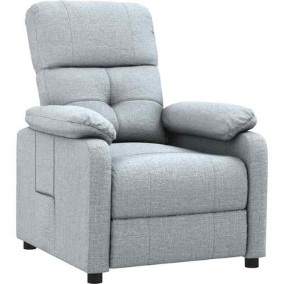 VIDAXL Poltrona Reclinabile In Tessuto Grigio Chiaro - VIDAXL Poltrona Reclinabile In Tessuto Grigio Chiaro -