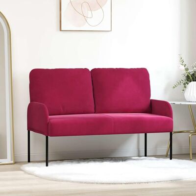 VIDAXL Divani Con Cuscino 110cm Rosso Vino Legno Compensato VIDAXL Divani Con Cuscino 110cm Rosso Vino Legno Compensato