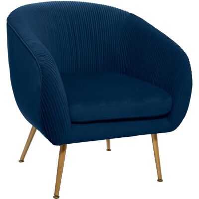 ATMOSPHERA - Poltrona Solaro In Velluto Plissettato Blu Créateur D'Intérieur ATMOSPHERA - Poltrona Solaro In Velluto Plissettato Blu Créateur D'Intérieur