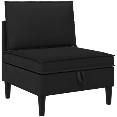 VIDAXL Divano Medio Con Storage Nero Velluto VIDAXL Divano Medio Con Storage Nero Velluto