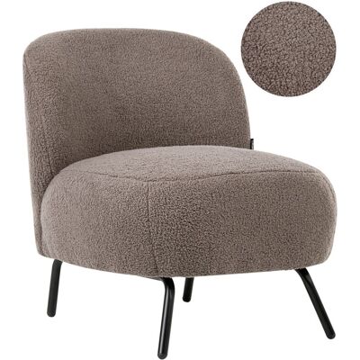 BELIANI Poltrona Boucle Poltrona Senza Braccioli In Stile Retrò Per Il Soggiorno Sedia D'Accento Tortora Kumla BELIANI Poltrona Boucle Poltrona Senza Braccioli In Stile Retrò Per Il Soggiorno Sedia D'Accento Tortora Kumla
