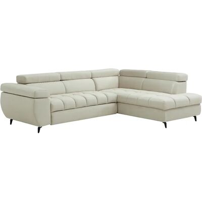 Unique Divano Letto Angolo Destro In Velluto Beige - Niacato Unique Divano Letto Angolo Destro In Velluto Beige - Niacato