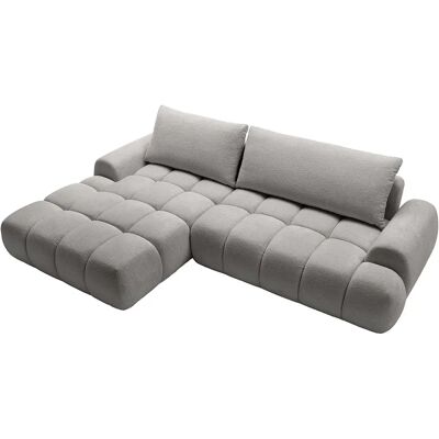 Unique Divano Letto Angolare Sinistro In Ciniglia Grigio Farneta Unique Divano Letto Angolare Sinistro In Ciniglia Grigio Farneta