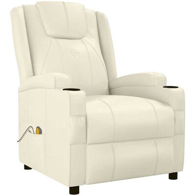 VIDAXL Poltrona Massaggiante Bianco Crema In Similpelle VIDAXL Poltrona Massaggiante Bianco Crema In Similpelle