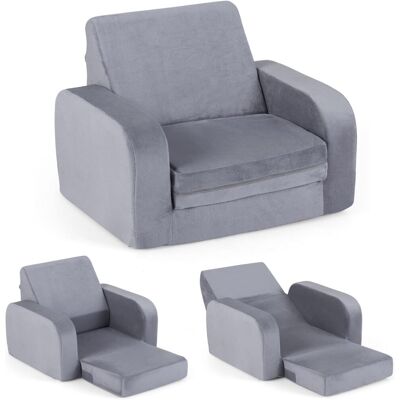 COSTWAY Divano Per Bambini Pieghevole, Divano Letto 3 In 1 Convertible Con Velluto Di Cristallo COSTWAY Divano Per Bambini Pieghevole, Divano Letto 3 In 1 Convertible Con Velluto Di Cristallo