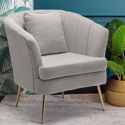 Poltrona Moderna Bakaji con Piedi d'Oro - Armchair Poltrona Moderna Bakaji con Piedi d'Oro - Armchair