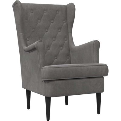 VIDAXL Poltrona Grigio Scuro Velluto VIDAXL Poltrona Grigio Scuro Velluto
