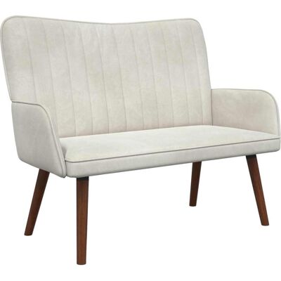 VIDAXL Divano A 2 Posti Crema 115 X 61 X 87 Cm Velluto VIDAXL Divano A 2 Posti Crema 115 X 61 X 87 Cm Velluto