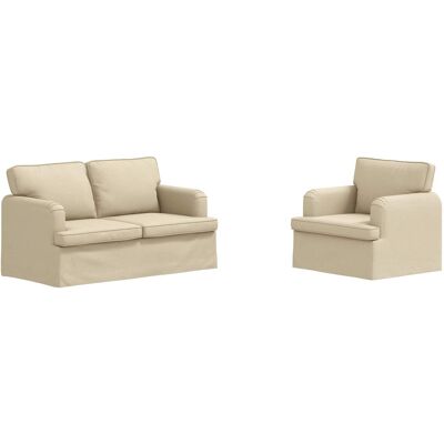 VIDAXL Set Di Divani 2 Pcs Crema 144 X 80 X 85 Cm Tessuto VIDAXL Set Di Divani 2 Pcs Crema 144 X 80 X 85 Cm Tessuto