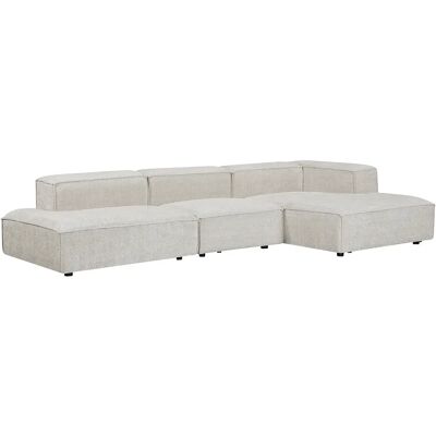Unique Divano Angolare Destro Aperto Modulabile In Tessuto Ciniglia Beige - Ruzolo Unique Divano Angolare Destro Aperto Modulabile In Tessuto Ciniglia Beige - Ruzolo