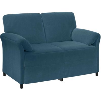 VIDAXL Divano A 2 Posti Blu 138 X 83 X 95 Cm Velluto VIDAXL Divano A 2 Posti Blu 138 X 83 X 95 Cm Velluto