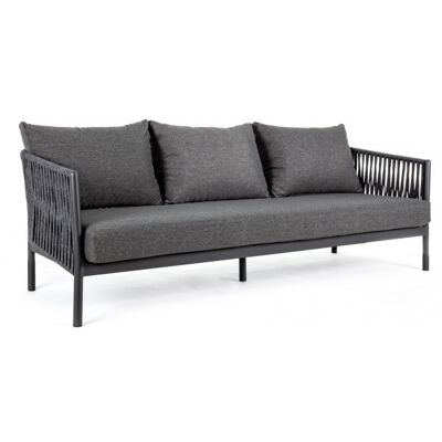 BIZZOTTO Divano "florencia" A Tre Posti, Con Cuscini Comodi, Struttura In Alluminio, Da 220 Cm -antracite BIZZOTTO Divano "florencia" A Tre Posti, Con Cuscini Comodi, Struttura In Alluminio, Da 220 Cm -antracite