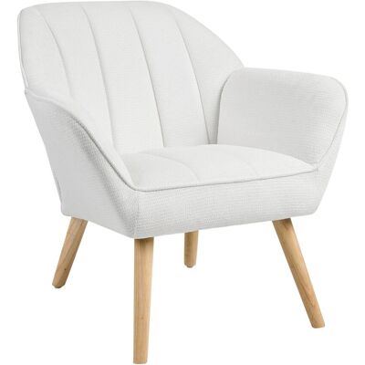 BELIANI Poltrona In Tessuto Beige Chiaro Con Gambe In Legno Di Gomma Con Braccioli Torud BELIANI Poltrona In Tessuto Beige Chiaro Con Gambe In Legno Di Gomma Con Braccioli Torud