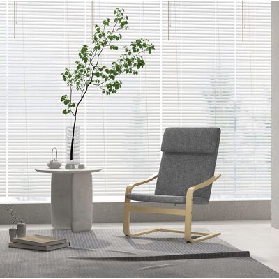 OKMYHOME Poltrona Seduta 66,5x80x99 Cm Comfort Legno Grigio OKMYHOME Poltrona Seduta 66,5x80x99 Cm Comfort Legno Grigio