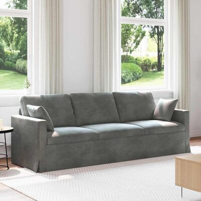 VIDAXL Divano Grigio Scuro 228 X 78 X 80 Cm Velluto VIDAXL Divano Grigio Scuro 228 X 78 X 80 Cm Velluto