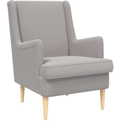 VIDAXL Poltrona Grigio Chiaro Bouclé VIDAXL Poltrona Grigio Chiaro Bouclé