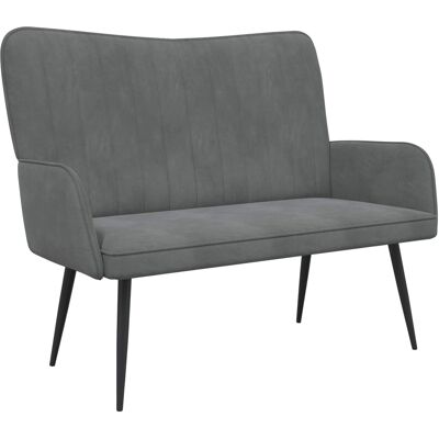VIDAXL Divano A 2 Posti Grigio Scuro 115 X 61 X 87 Cm Velluto VIDAXL Divano A 2 Posti Grigio Scuro 115 X 61 X 87 Cm Velluto