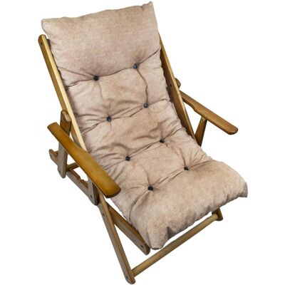 OEM Maury's Poltrona Relax Ecrù In Legno Con 3 Posizioni E Cuscino Imbottito OEM Maury's Poltrona Relax Ecrù In Legno Con 3 Posizioni E Cuscino Imbottito