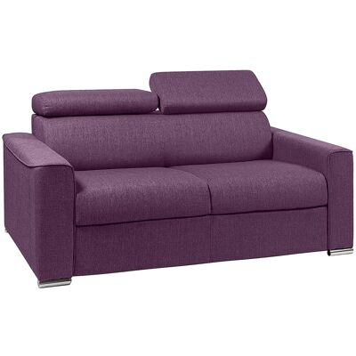 Unique - Divano Letto 2 Posti A Ribalta In Tessuto Viola - Larghezza Materasso 120 Cm - Spessore 18 Cm - Vizir Unique - Divano Letto 2 Posti A Ribalta In Tessuto Viola - Larghezza Materasso 120 Cm - Spessore 18 Cm - Vizir