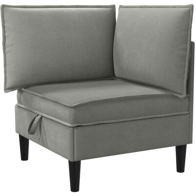 VIDAXL Divano Angolare Con Storage Grigio Scuro Velluto VIDAXL Divano Angolare Con Storage Grigio Scuro Velluto