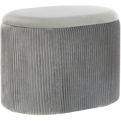 Pouf in velluto grigio chiaro Beliani con contenitore - Pouffe Pouf in velluto grigio chiaro Beliani con contenitore - Pouffe