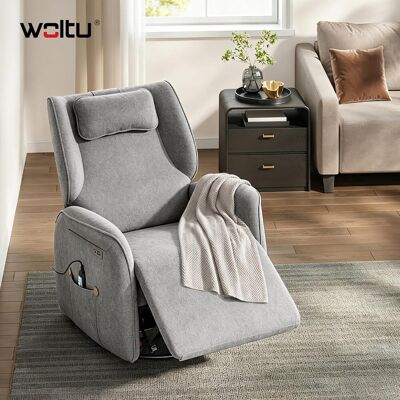 WOLTU Poltrona Sedia Massaggiante Reclinabile Elettrica Ciniglia, Con Poggiatesta, Riscaldamento, Dondolo, Poggiatesta, Tasche, Laterali, Porta Usb E Type-c, Grigio WOLTU Poltrona Sedia Massaggiante Reclinabile Elettrica Ciniglia, Con Poggiatesta, Riscaldamento, Dondolo, Poggiatesta, Tasche, Laterali, Porta Usb E Type-c, Grigio