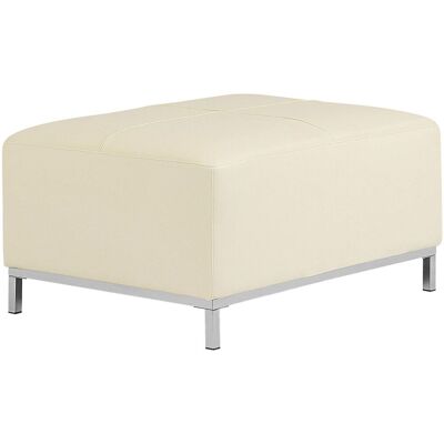 Beliani Poggiapiedi Rettangolare in Pelle Beige - Pouf Beliani Poggiapiedi Rettangolare in Pelle Beige - Pouf
