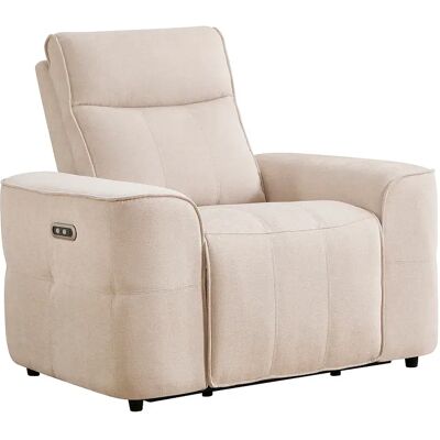 Unique Poltrona Relax Elettrica In Tessuto Ciniglia Beige - Scamoco Unique Poltrona Relax Elettrica In Tessuto Ciniglia Beige - Scamoco