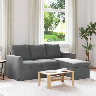 VIDAXL Divano Grigio Scuro 178 X 134 X 80 Cm Velluto VIDAXL Divano Grigio Scuro 178 X 134 X 80 Cm Velluto